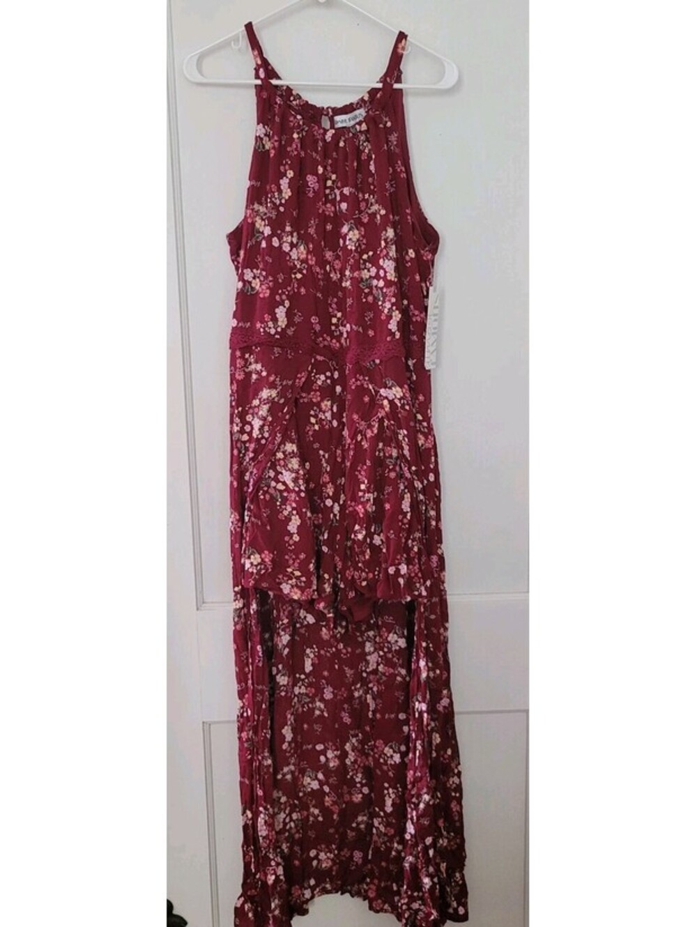 Almost Famous 2X Shorts Romper Floral Sleeveless Lace waist NWT Plus size